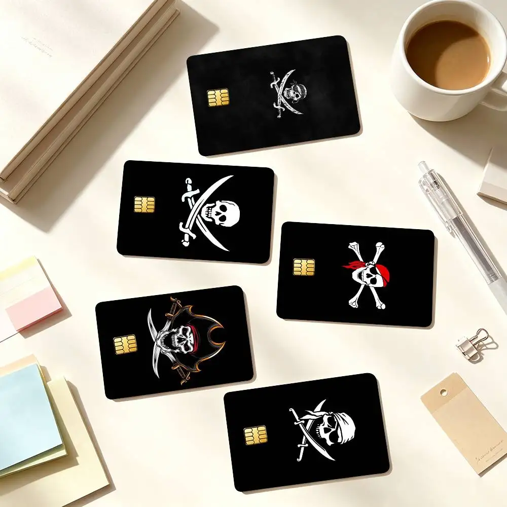 V-Vintage J-Jolly Roger Credit Card HD Stickers Small Chip Waterproof Sticker Game Card Decal Gift