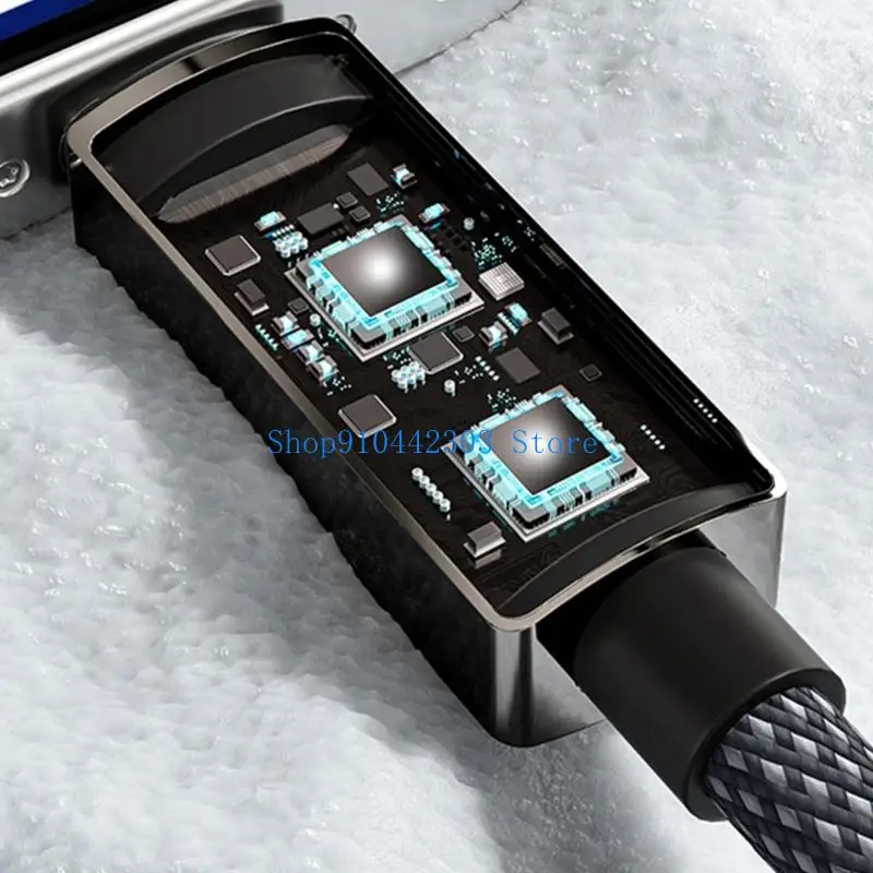 L4MD Zinklegierung abgeschirmt 240W PD Ladungskabel Line Double USB C Port Intelligente LED -Leistungsüberwachung geflochtene – Detail 2