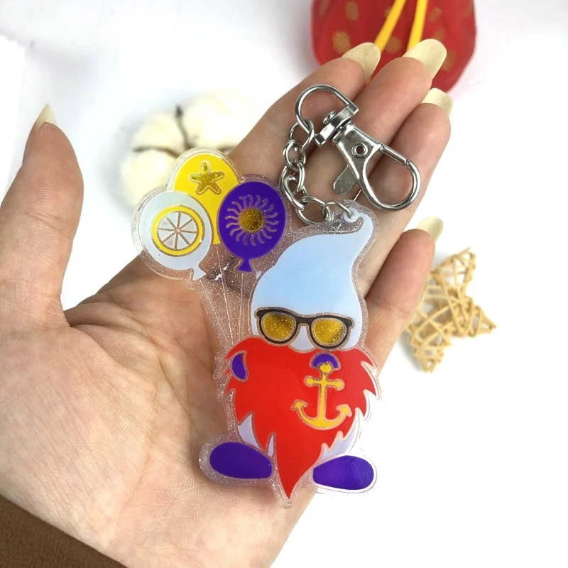 Moule en silicone pendentif gnome du père Noël de Noël, moule de bricolage fait à la main, résine d'élection UV, porte-clés en résine xy, fournitures de décoration d'arbre de Noël nain