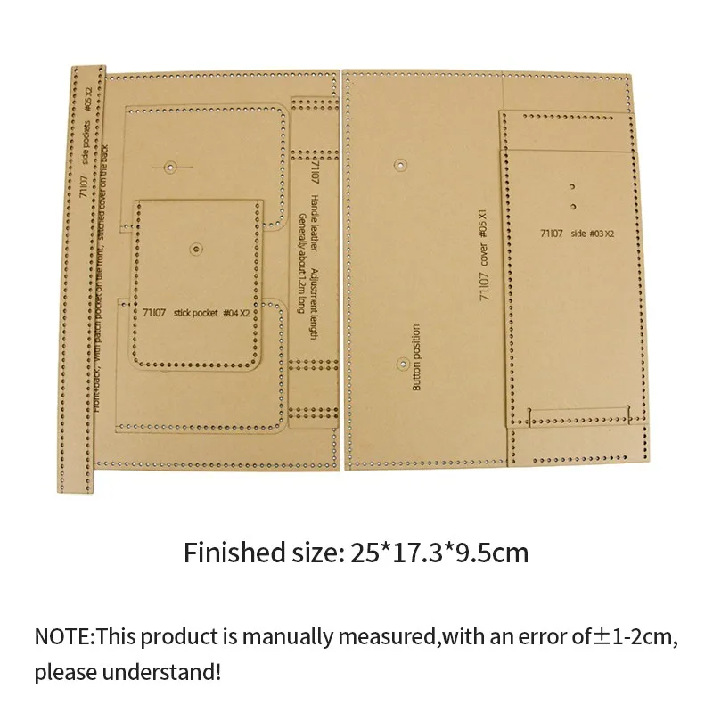 YOMDID Shoulder Bags Man Leather Craft Template DIY Bag Making Leather Stencils Paper Molds Practical Handcraft Leather Tools
