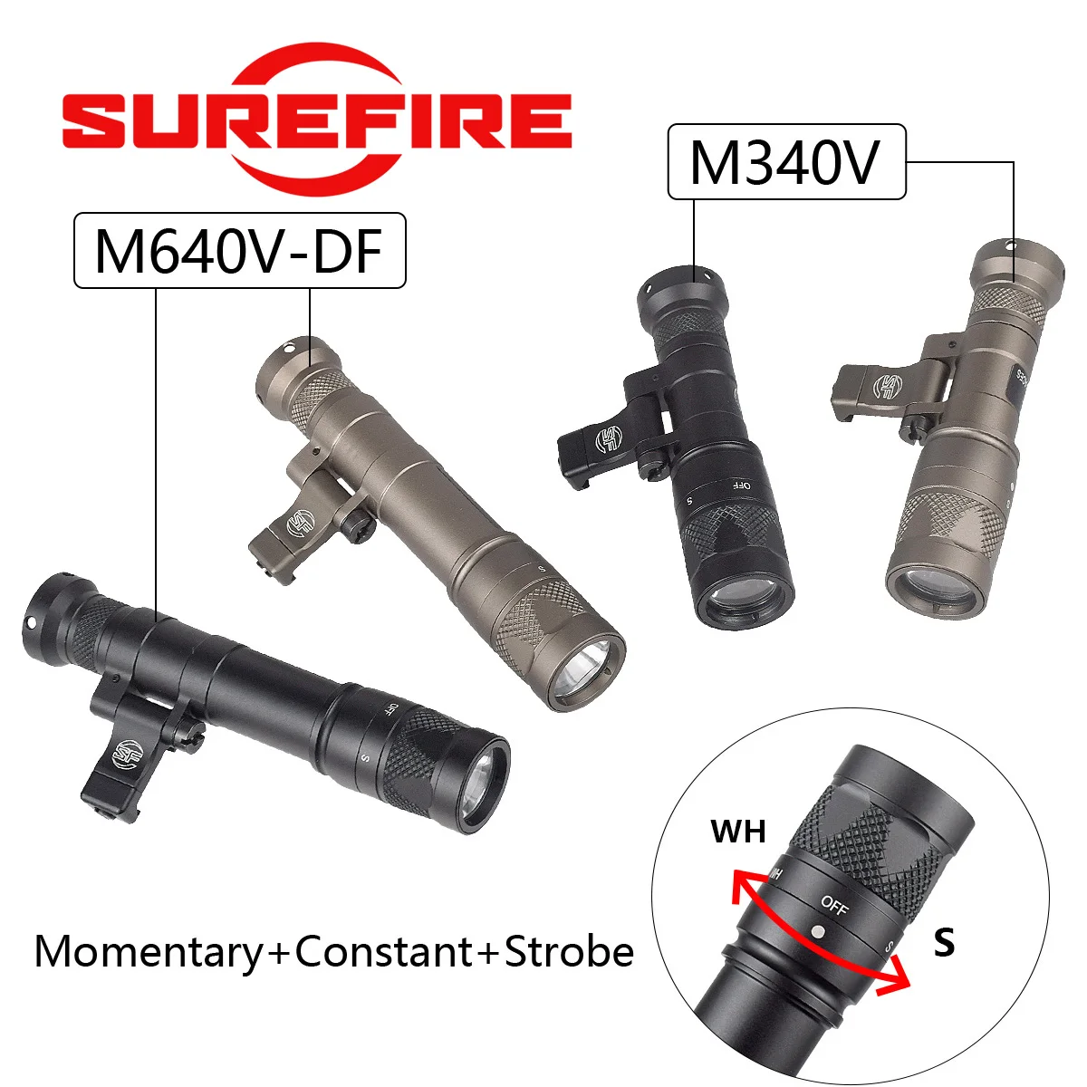 Taktische SureFire M640 M640DF Taschenlampe M640V M340V M340C LED-Laterne für Outdoor und Airsoft, passend für 20mm Schienen – Detail 3