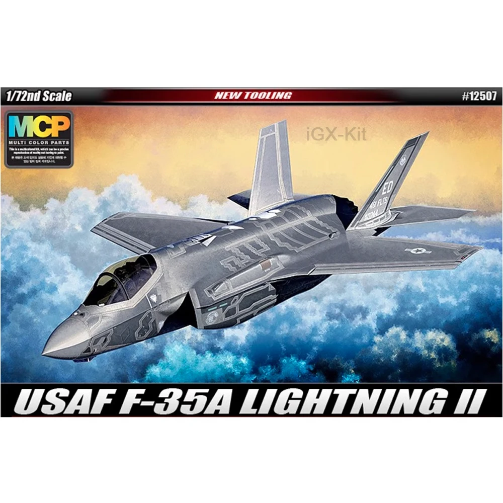 Academy 12507 1/72 Scale  USAF F35 F35A F-35A Lightning II Fighter Aircraft Jet Hobby Craft Toy Plastic Model Building Kit