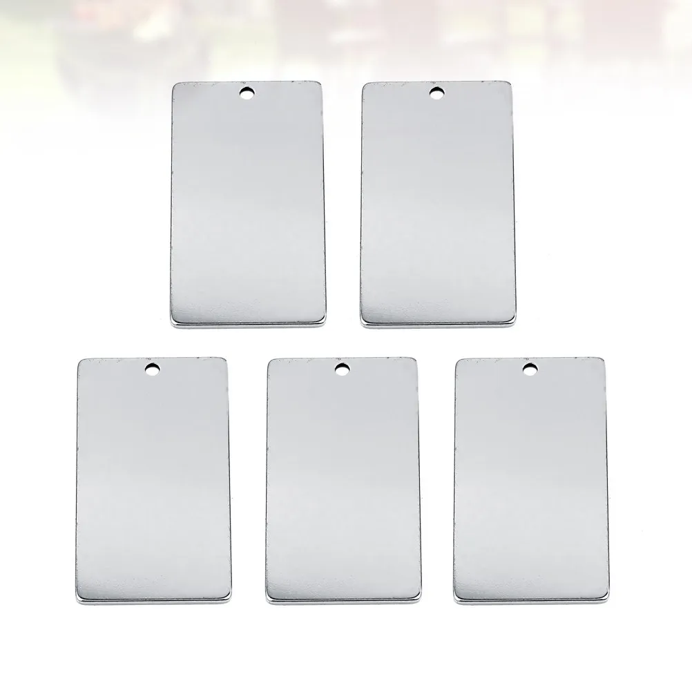 

10Pcs Stainless Steel Pendant Charm DIY Jewelry Making Supplies Simple Rectangular Tag Pendants for Necklace Bracelet Keychain