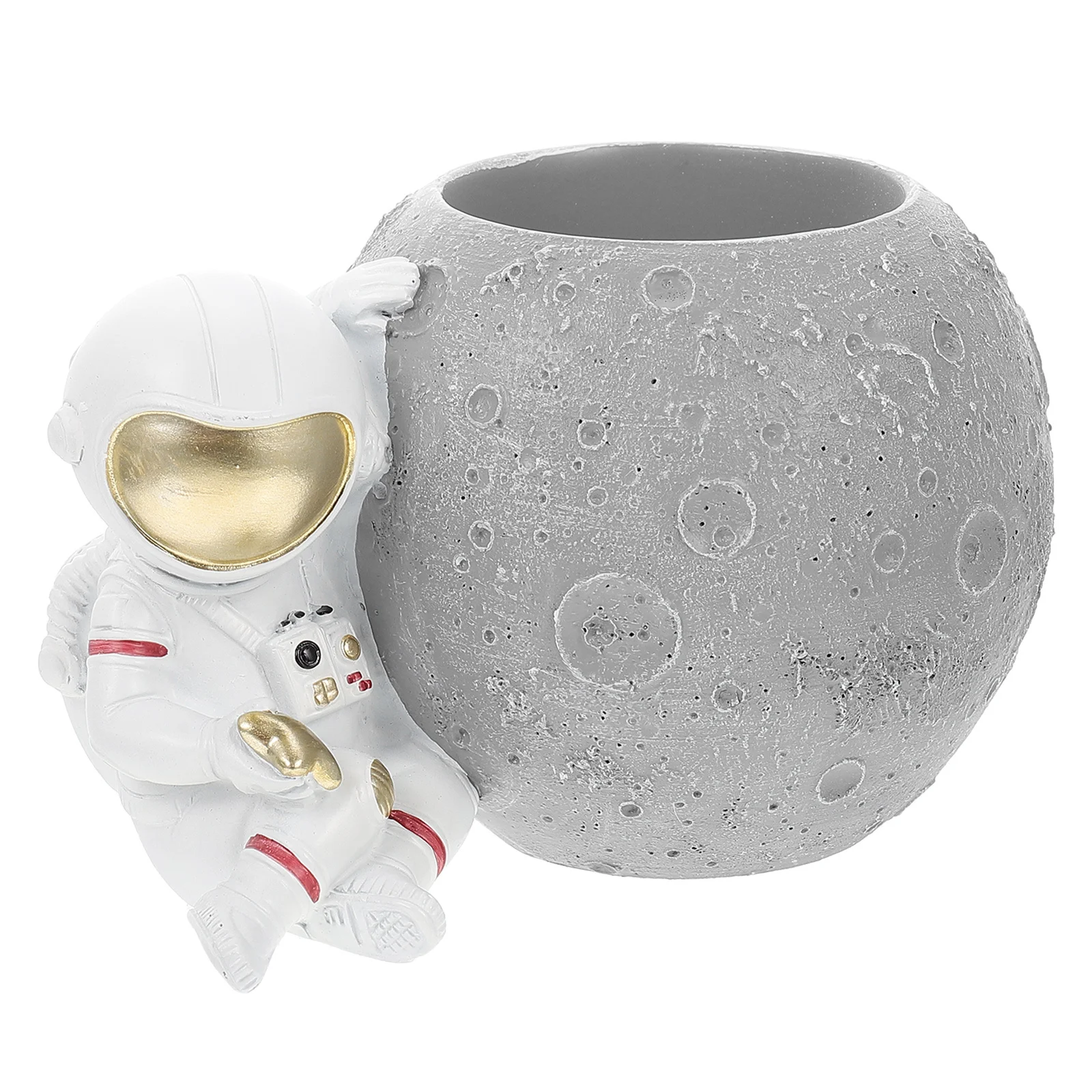 

Astronaut Pen Holder Resin Spacious Desktop Organizer For Pens Pencils Makeup Brushes Kids Gift Desk Accessories