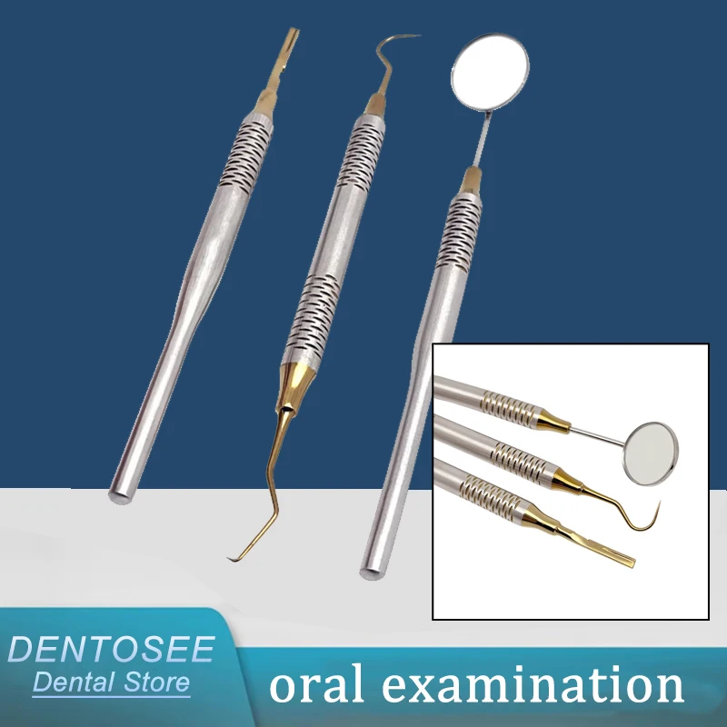 

Dental Examination Kit Mirror with Probe Anti-Fog High Precision Dental Instruments for Cleaning & Checkup
