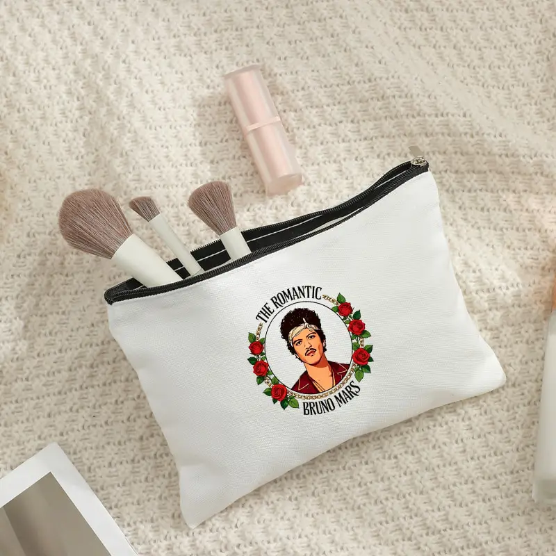 Bruno Mars World Tour 2026 Cosmetic Bag Lightweight Makeup Bags Organizer Closure Portable Travel Toiletry Pouch Fan Gifts