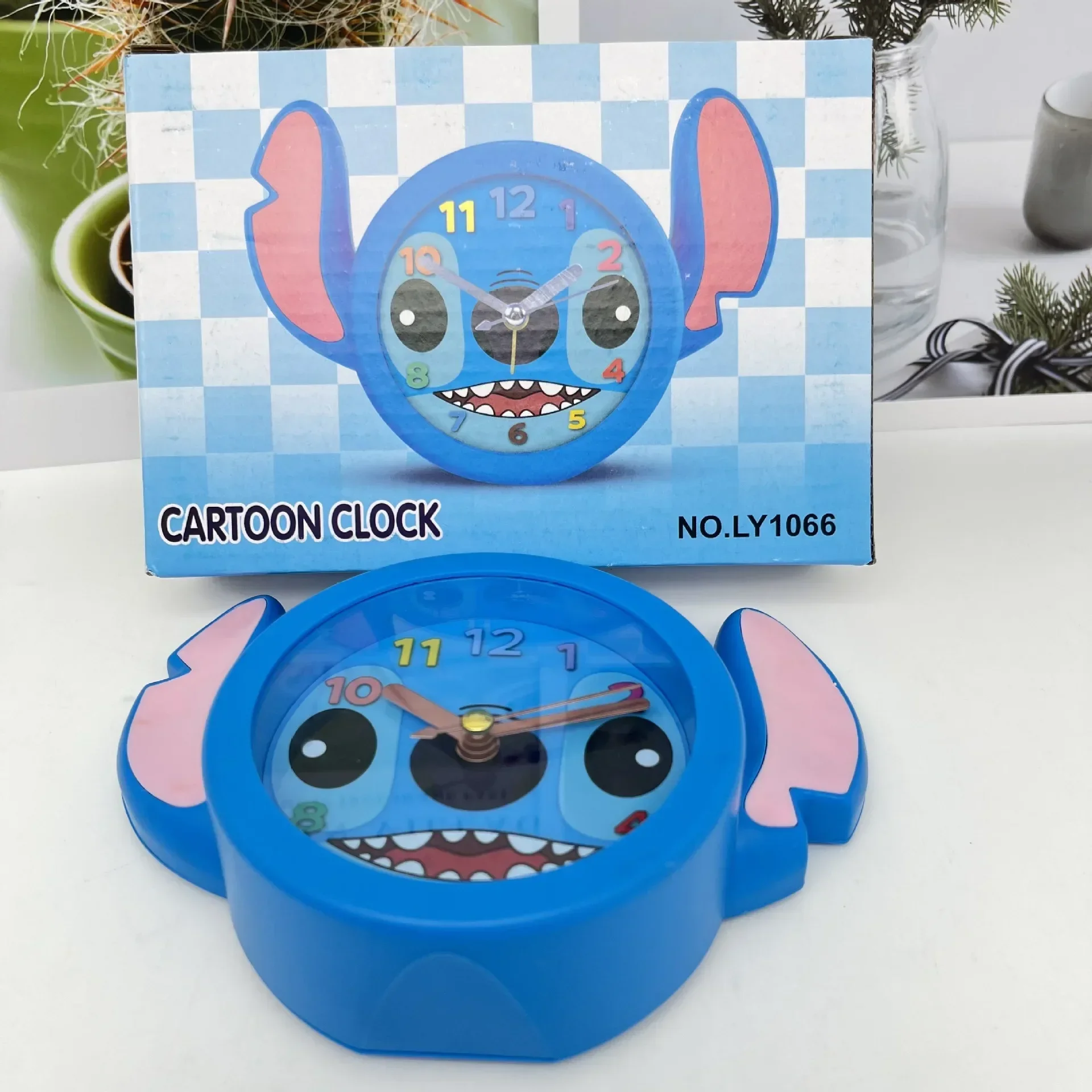 Jam senyap gaya Stitch Kawaii Disney baru jam Alarm bangun awal siswa ornamen meja Anime hadiah ulang tahun anak