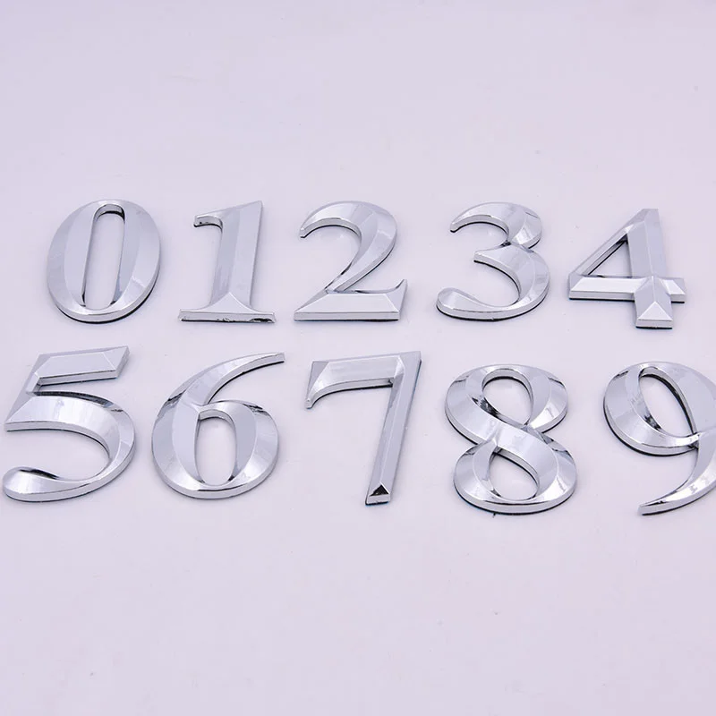 1PC Self Adhesive 3D Number Stickers Room House Number Plate Sign for Home Apartment Cabinet Table Mailbox Outdoor Door Numbers