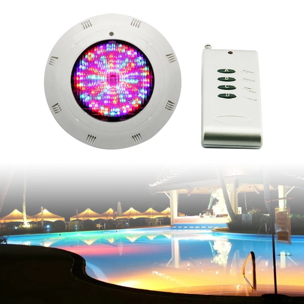 Lampe de piscine à 252 LED avec télécommande, éclairage submergé, RVB, 18W