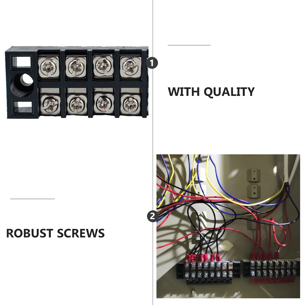 

5P Terminal Block Connector Kit Wire Terminals Strip Barrier Positions Power USB Sturdy Screw Compact Wiring Safety Cover Pre