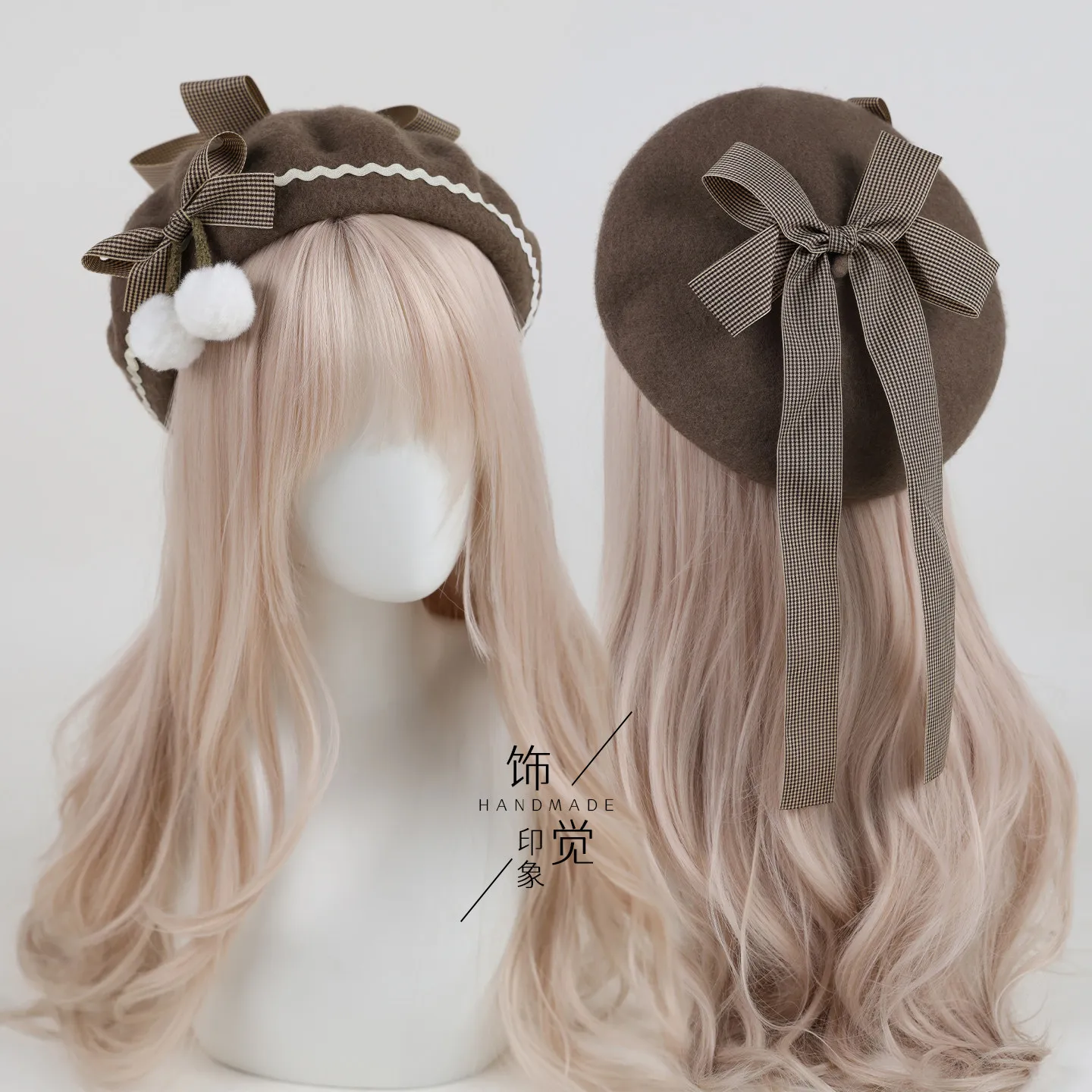 Lolita Beret Autumn Bow Top Hat Sweet Lolita Girl Retro Versatile Painter Hat