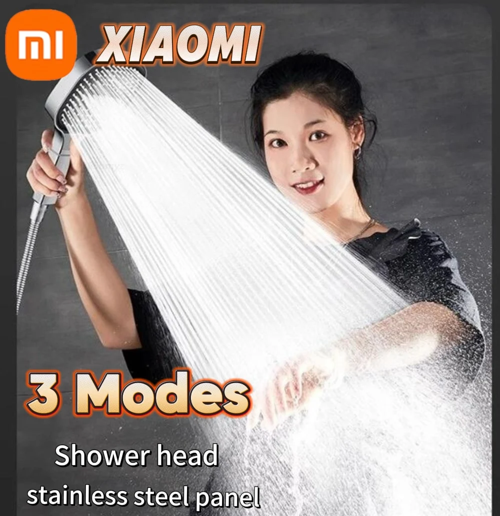 Xiaomi Large Panel Shower Head, Cabeça de Massagem Ajustável, Elemento de Filtro, Acessórios do Banheiro, Alta Pressão, 13cm, 3 Modos