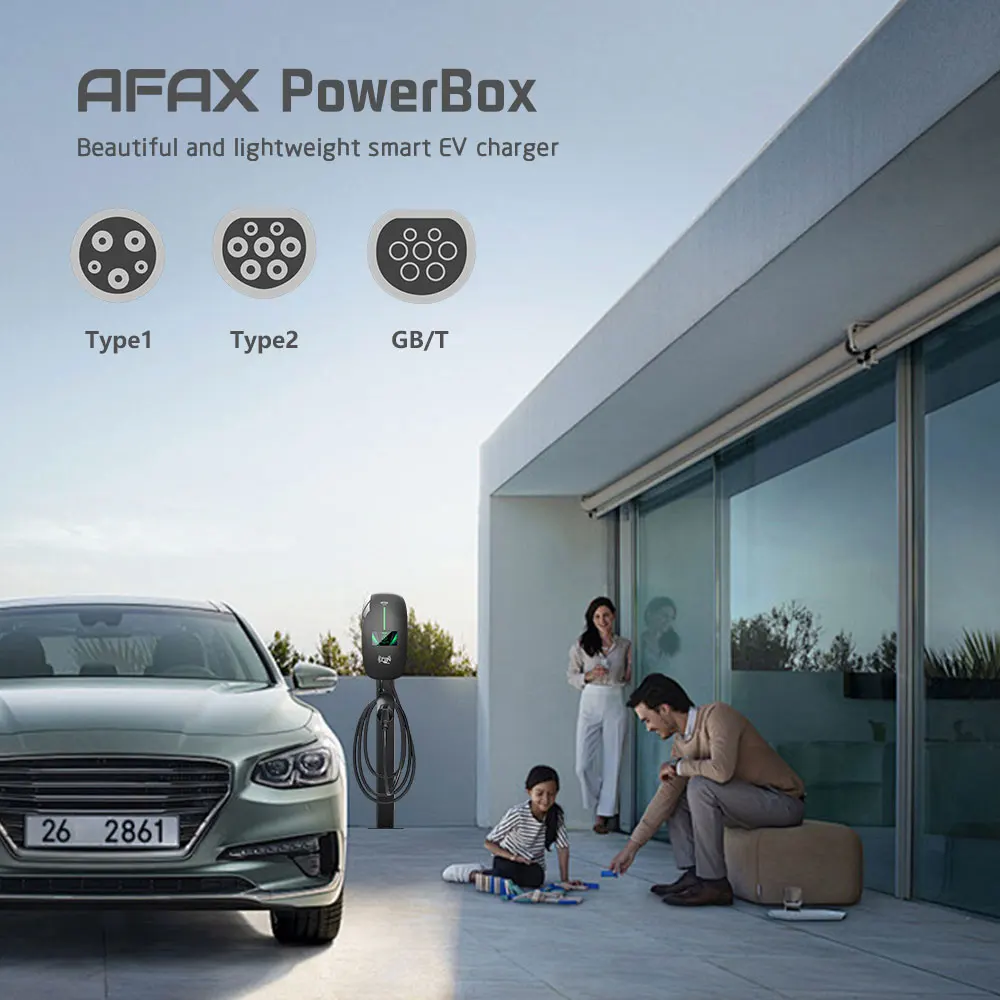 AFAX POWER EV Caricatore 32A 7.6kW Caricatore per auto per veicoli elettrici EVSE Wallbox 11kW 22kW 3 fasi Type2 Presa Controllo APP