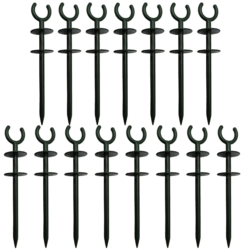 10 15Pcs Green Garden Hose Guide Stakes Plastic Holder For Irrigation System Water Pipe Routing Plant Safety Lawn Care Tools