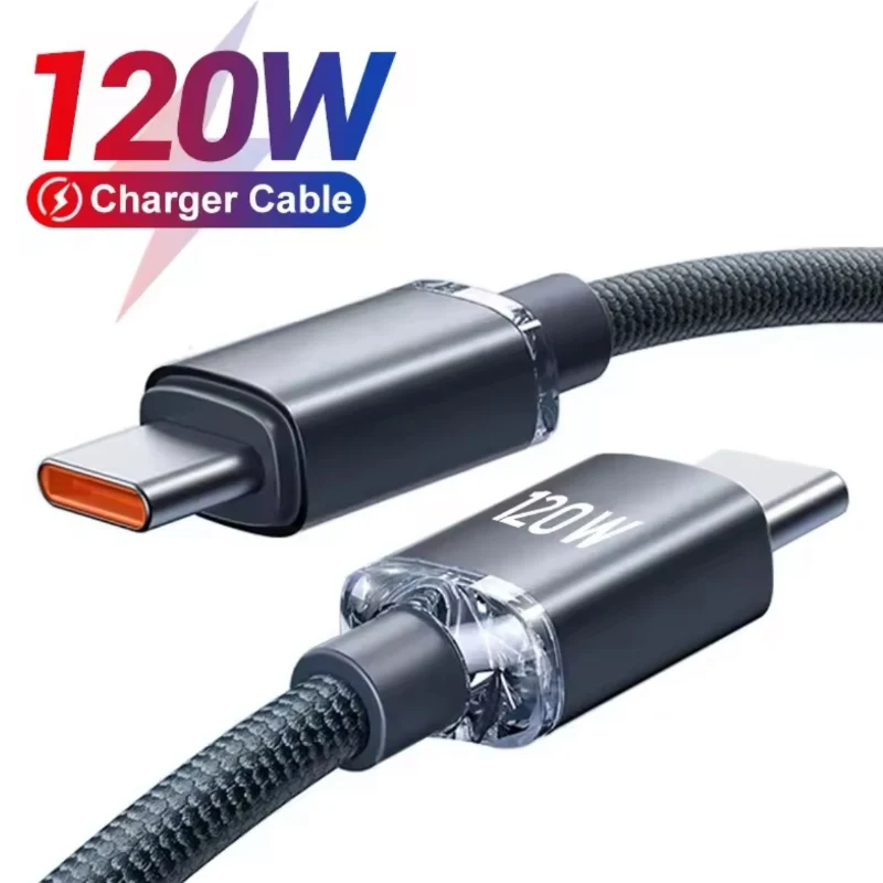 

120W USB C to Type C Cable for iPhone 15 Pro Max PD Fast Charging Data Cord for Xiaomi 14 Redmi Oneplus 12 POCO X6 OPPO Samsung