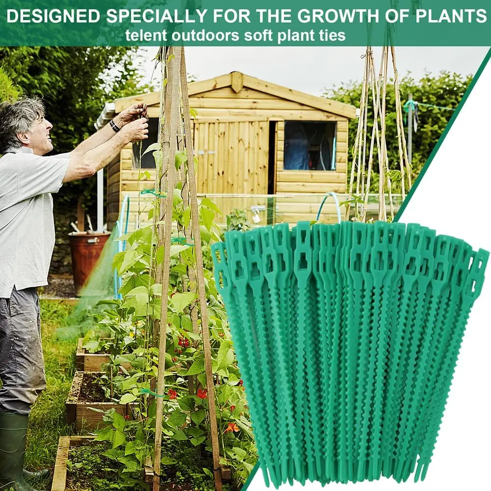 Laços De Cabo De Jardim Reutilizáveis, Laço De Plástico Auto-Bloqueio, Suporte De Planta, Prendedor Zip Loop, Envoltório De Fio, Ajustável, 50Pcs