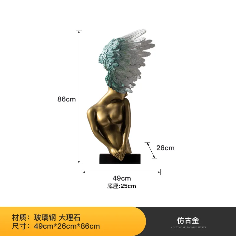 Creative art figure sculpture ornament angel girl soft decoration model room lobby