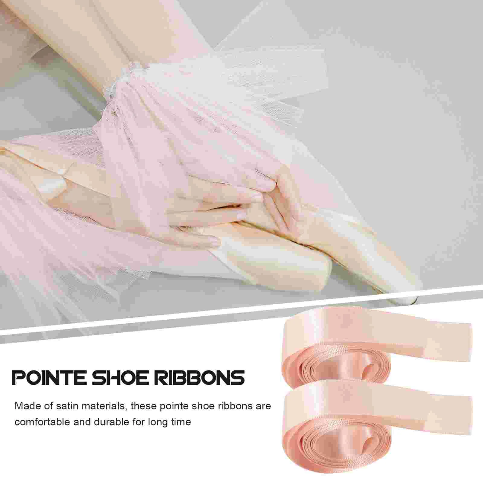 2 pezzi lacci elastici da donna lacci in nastro di seta rosa Ballet Satin Girls Dance Shoes for