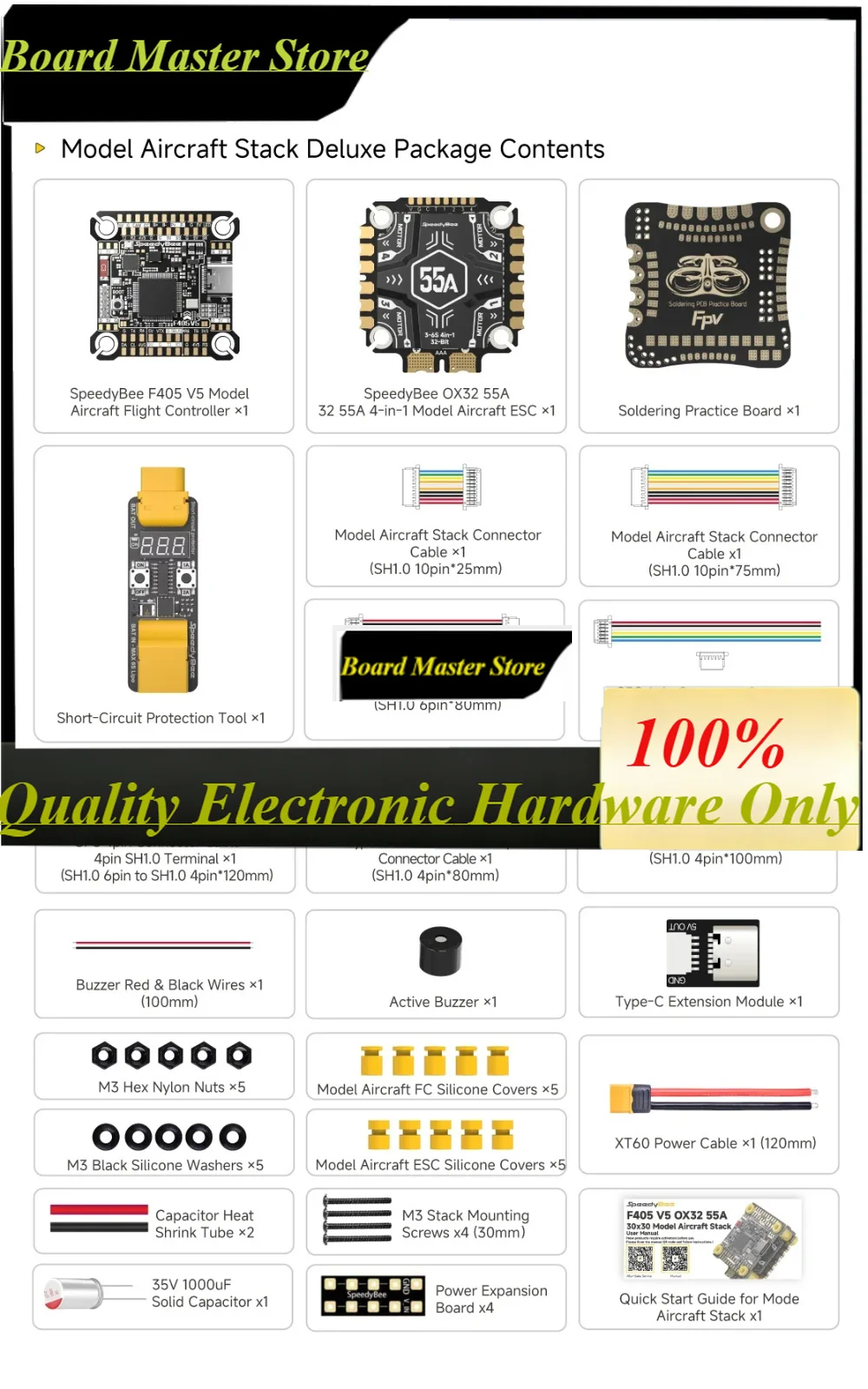 BoMasM1pcs For SpeedyBee F405 V5 OX32 4in1 55A 30x30 FC&ESC Flight Controller For Freestyle FPV Racing Drones Model Aircraft RC
