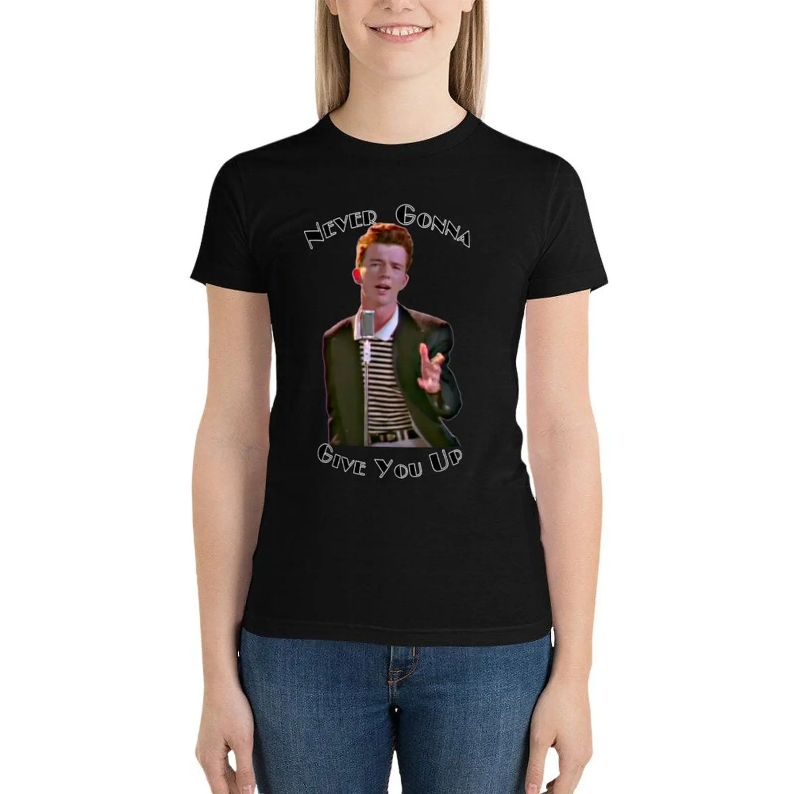 

Never Gonna Give You Up Rickroll - Rick Astley T-Shirt oversized anime clothes t-shirt dress for Women graphic