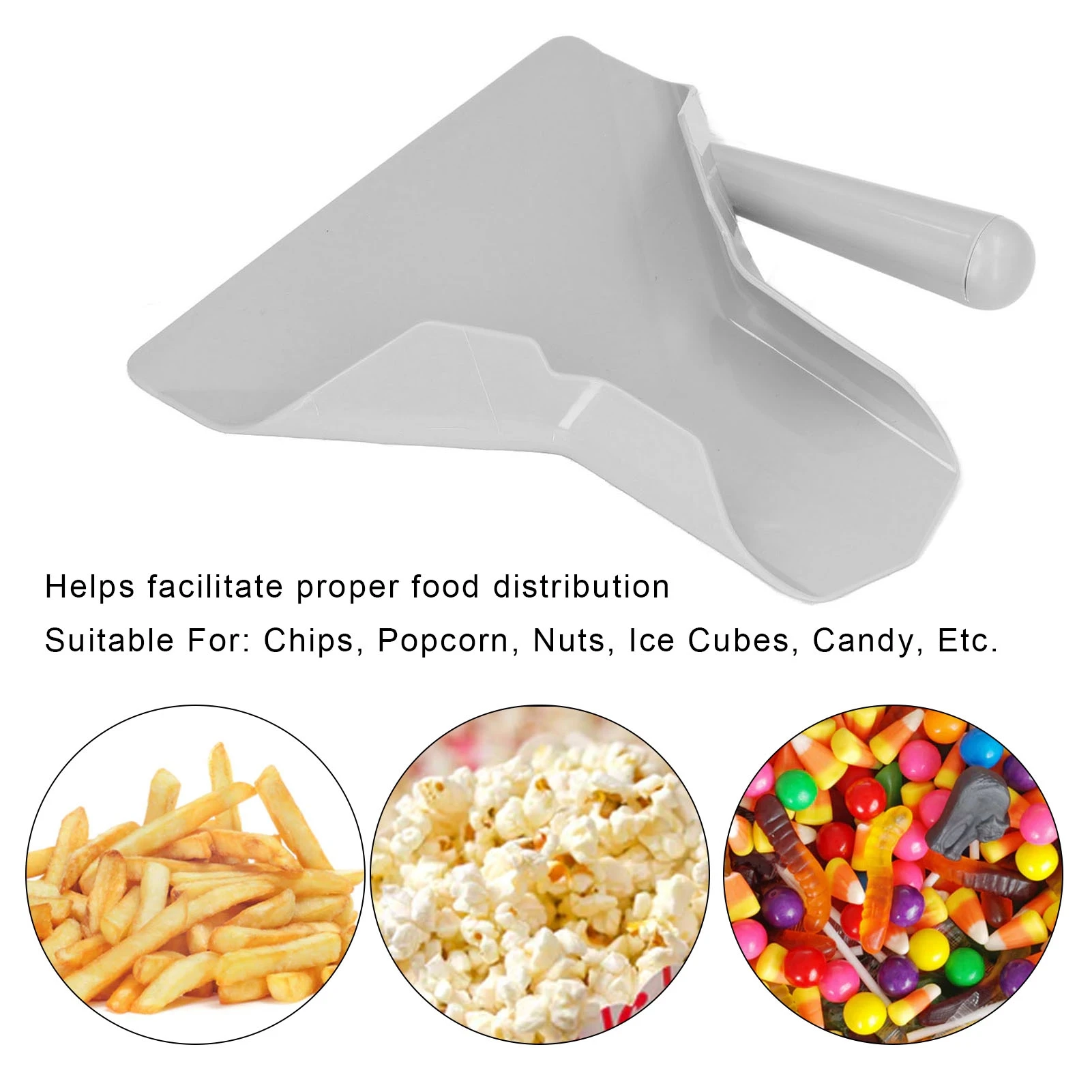French Fry Bagger Scoop Plastic Chips Scoop Quick Bagging Non Slip Right Handle for Hotels for Buffets for Restaurants