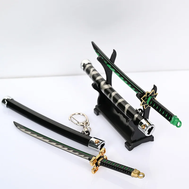 Demon Slayer Anime Arma Chaveiro, Aço Real, Espadas Japonesas, Brinquedos Samurai, Anéis, Spade Vere Katana, Coleção