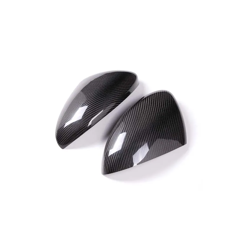 For Porsche 718 Cayman Boxster Spyder GT4 GTS 2016+ 2Pcs Real Dry Carbon Fiber Side Mirror Cover Overlay Caps LHD