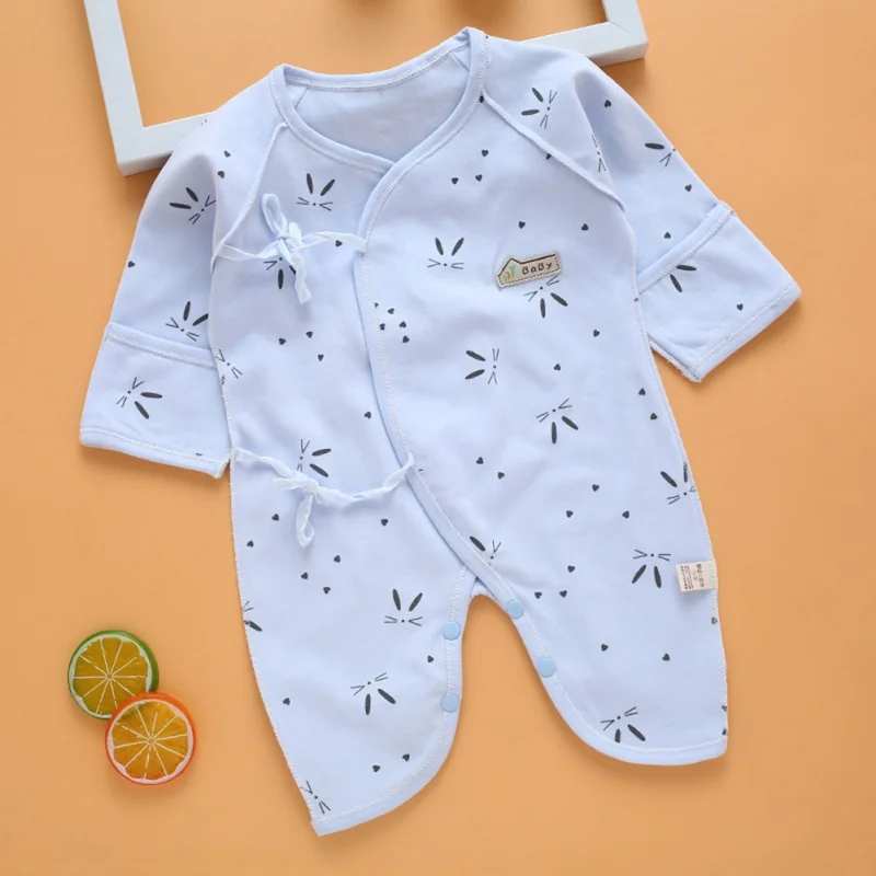 Spring Autumn Newborn Baby Romper Long Sleeves Cotton Baby Pajamas Cartoon Printed Baby Girls Boys Clothes 0-3 Months