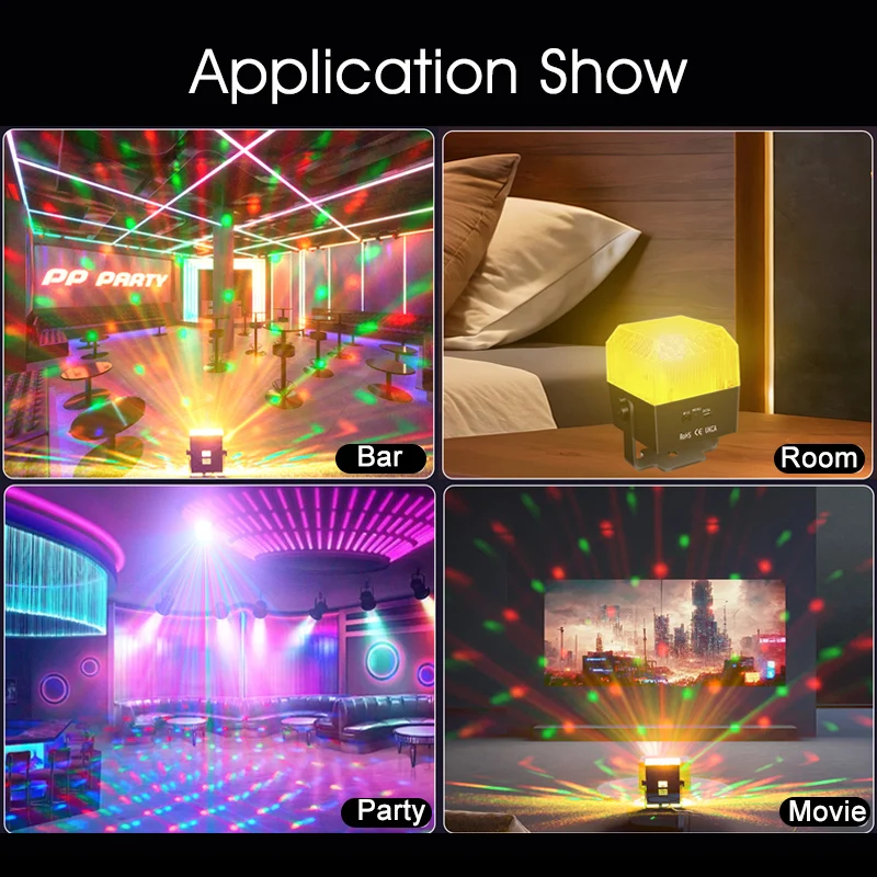New Multifunctional LED Party Light Voice Control Home Night Light KTV Stage Disco Light Projector For Holiday Party Wedding Bar