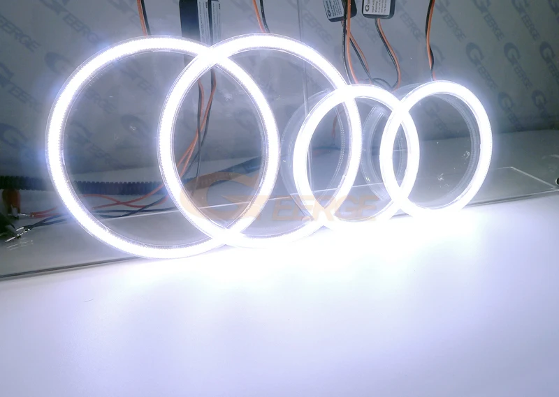 لفولفو XC60 156 2009 2010 2011 2012 2013 ممتاز ضوء النهار الترا برايت COB Led عيون الملاك عدة خواتم هالة