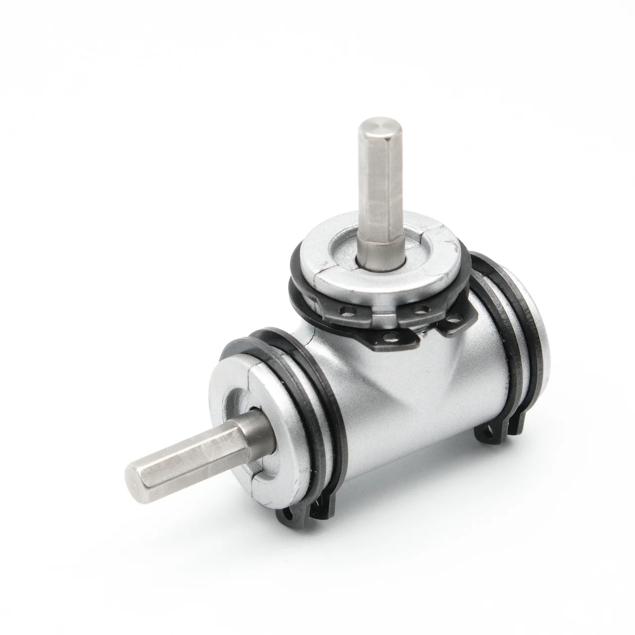 1:1 3-Way Steering Gearbox Equipment Bearing Transmission Gearbox 0.8M 5MM HEX Stainless Steel Shaft AngleTransmission