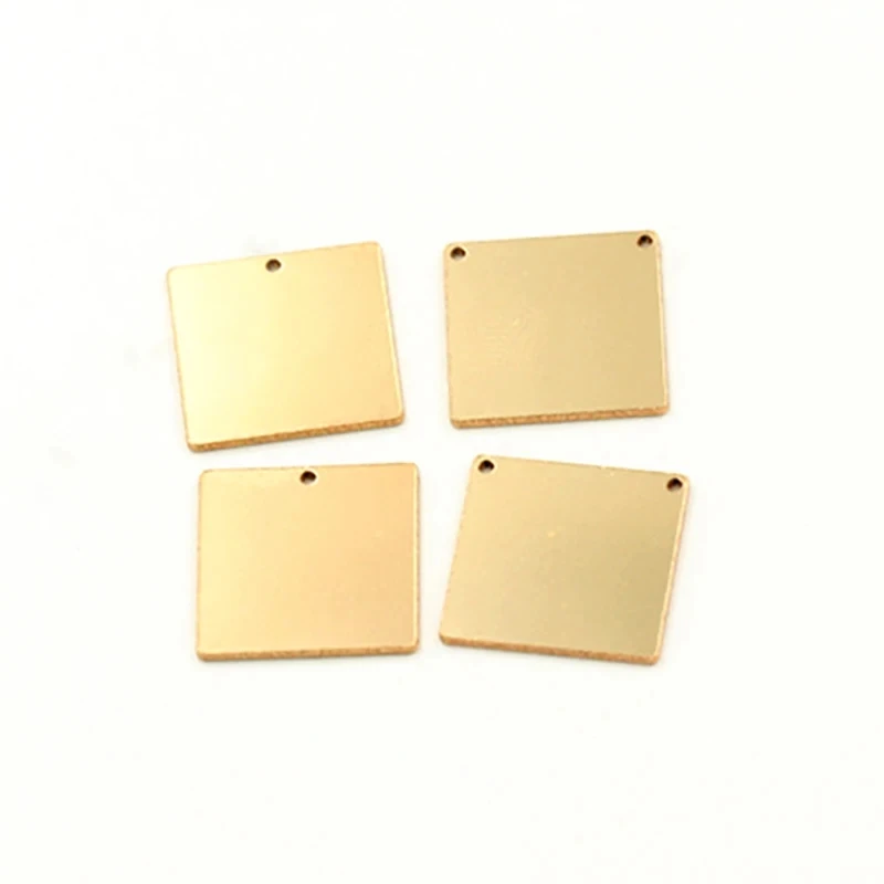 Square Charms 14K Gold Filled Square Pendants 14.8mm Charm Wholesale For Jewelry Making Supplies Earring Charm Necklace Charm