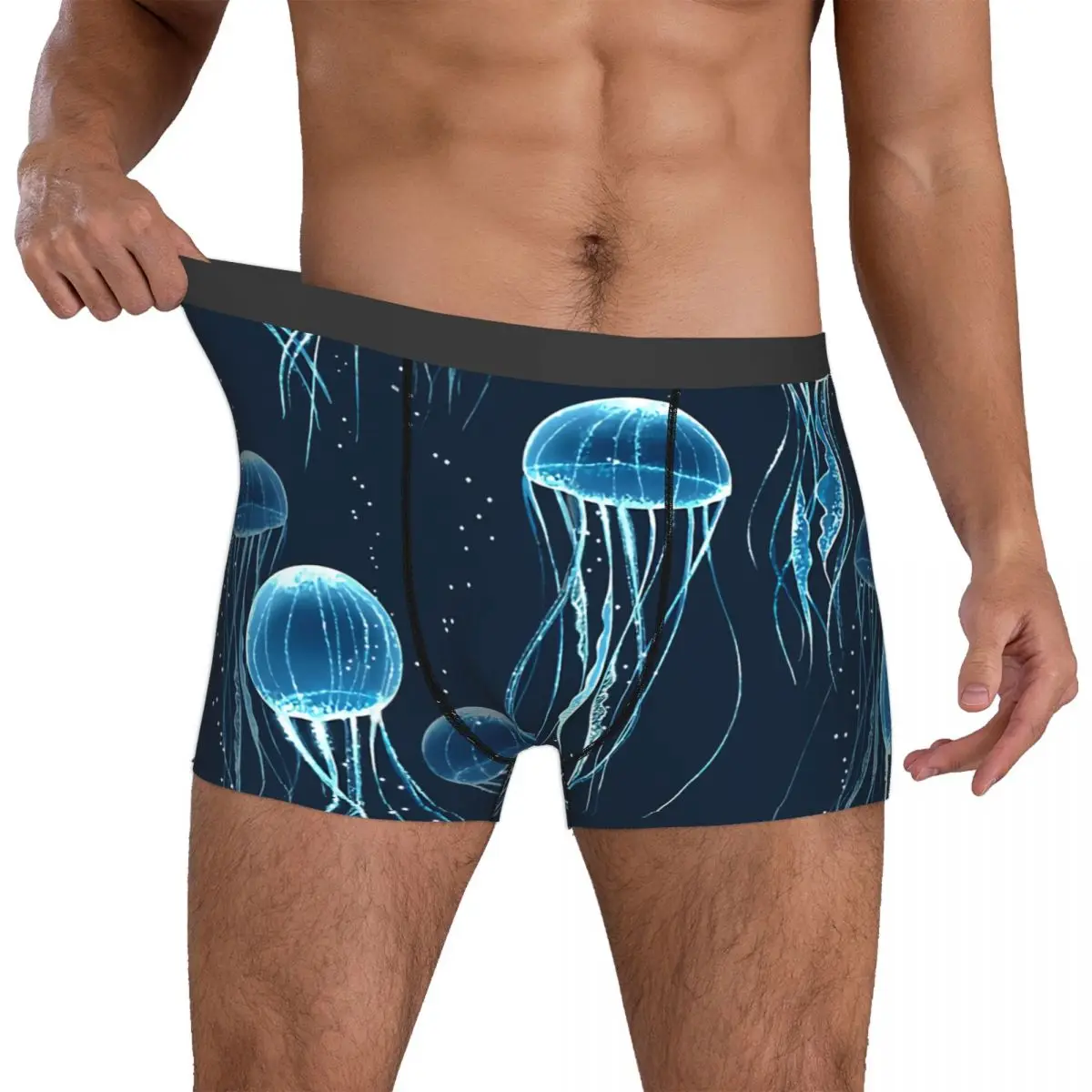 Glowing Jellyfish Man\'s Boxer Briefs Breathable Funny Underwear High Quality Print Shorts Gift Idea