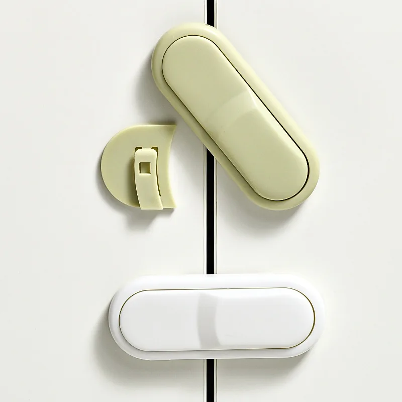 1 قطعة مزلاج باب الخزانة حماية الأطفال درج سلامة الطفل مكافحة قرصة اليد قفل غير مرئي مقابل قفل خزانة الباب