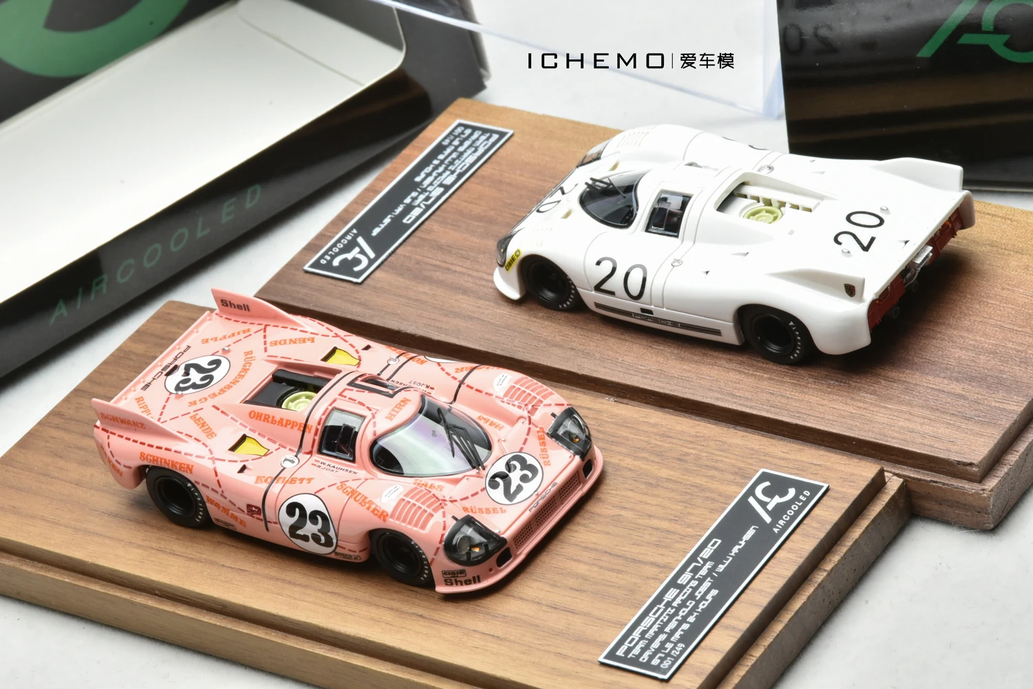 

С воздушным охлаждением AC 1:64 1971 Le 24 часа 917/20 полимерная модель автомобиля коллекционный подарок для мужчин