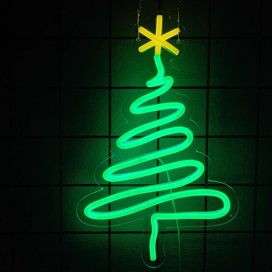 Christmas Tree Led Neon Lights, Used For Wall Decoration Art, Bedroom Children\'S Room, Men\'S Cave, Birthday Bar Party Decoration