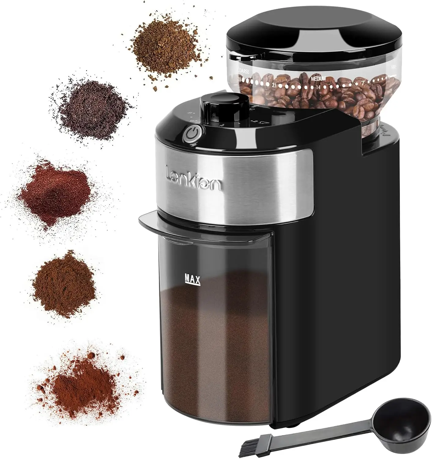 Burr Coffee Grinder Electric - Adjustable Burr Grinder with 28 Precise Grind Settings for 12 Cups - Coffee Grinders for