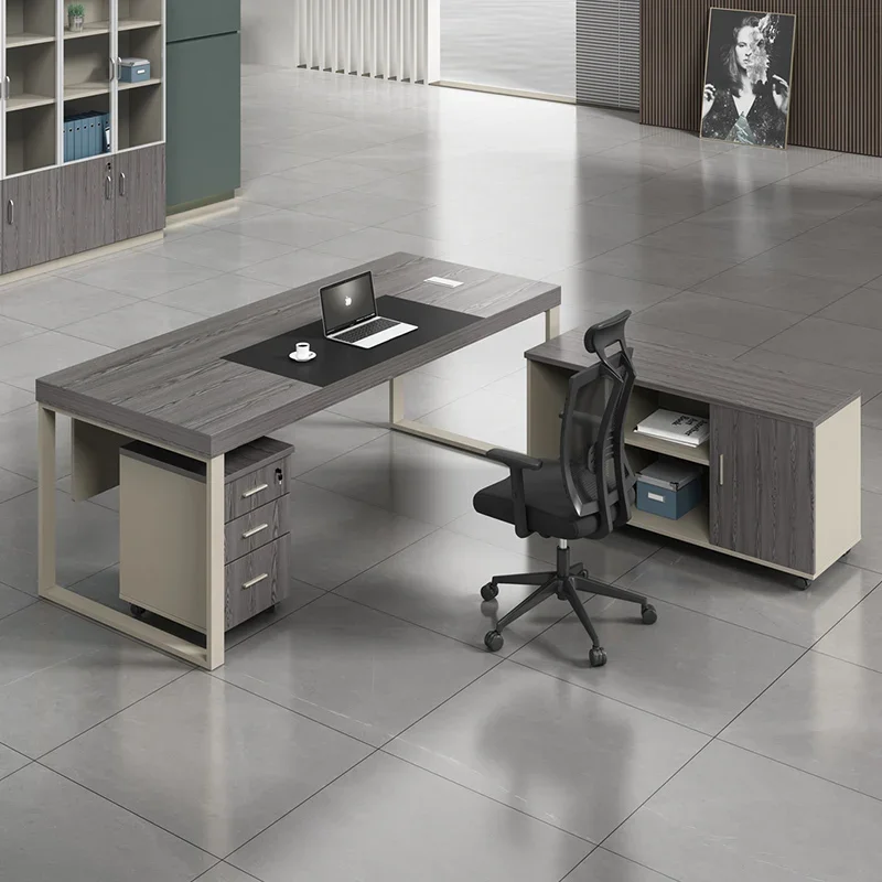 Italian style desk, simple modern office furniture, desk chair combination, large shift, single person