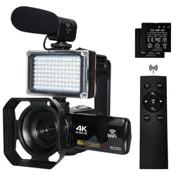 4K Ultra HD Digital 48MP Camera 3.0 Inci 18X Zoom Wifi Camcorder with Windproof Microphone Fill Light Video Vlogging For YouTube