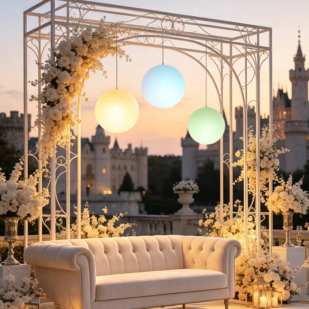 LED Pendant Ball Light Outdoor Hanging Sphere Lamp Waterproof RGB Color Changing Remote Control Garden Decor Light
