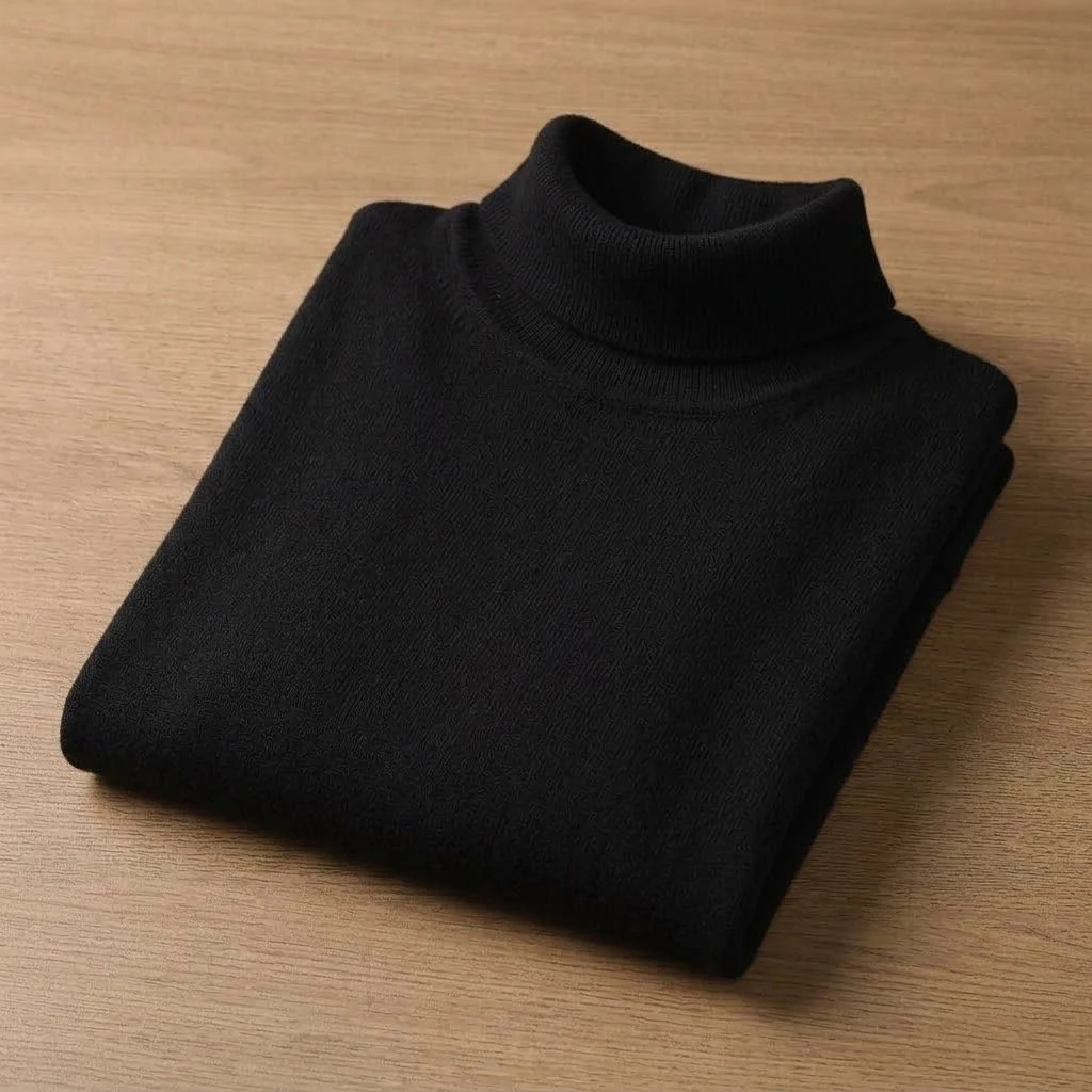 Herren Rollkragenpullover aus Strick, Herbst, lässig, schmal geschnitten, warm, langärmelig, klassische Thermo-Winterkleidung für Herren, Mäntel – Detail 7