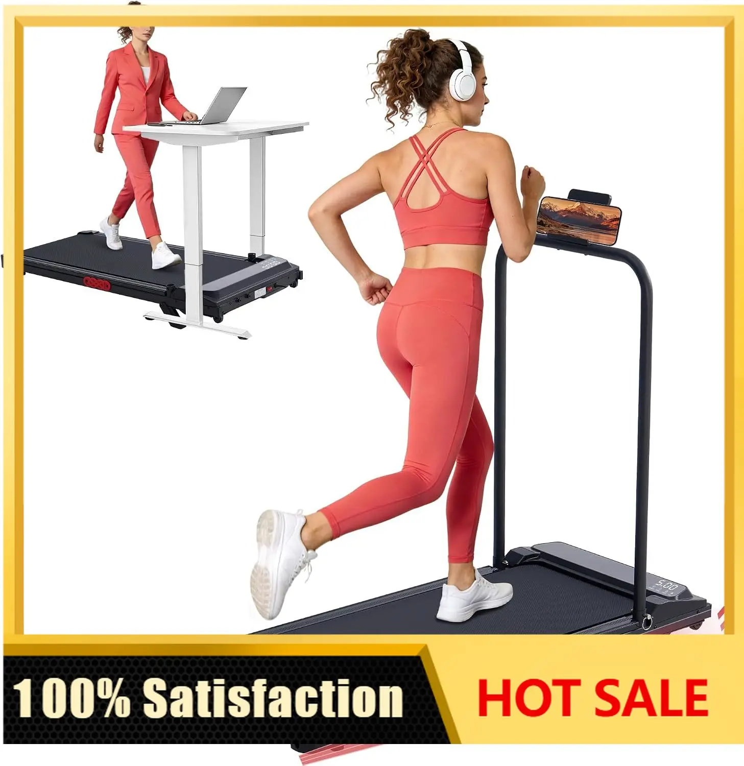 Walking Pad with Incline, Portable Treadmill with Handle Bar for Home, 2026 Upgrade Electric Walking pad Treadmill for Home Smal