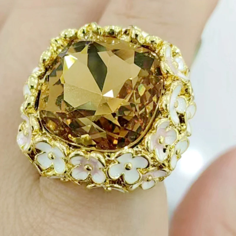 Fashion Stainless Steel Rings for Women Colorful Ring Gold Plated Wedding Couple Rings Jewelry Vintage Accessories