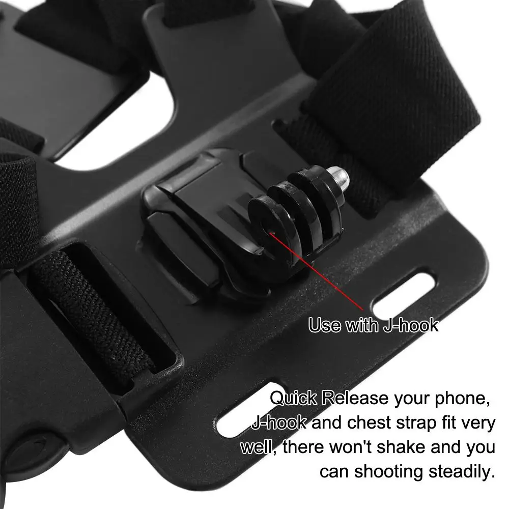 Adjustable Phone Chest Harness Holder Strong Stability Rotating Chest Strap Fixation Bracket Elastic Release of Hands