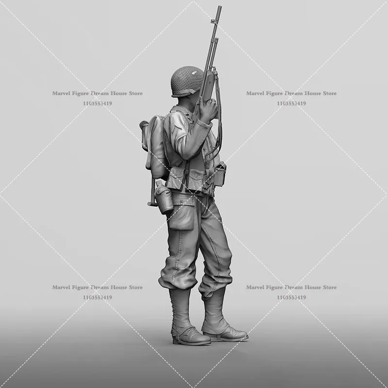 1/16 Miniature Scene Doll White Resin Model Un-panited Unassembled World War II Military Themes Gunner Soldiers Action Figure