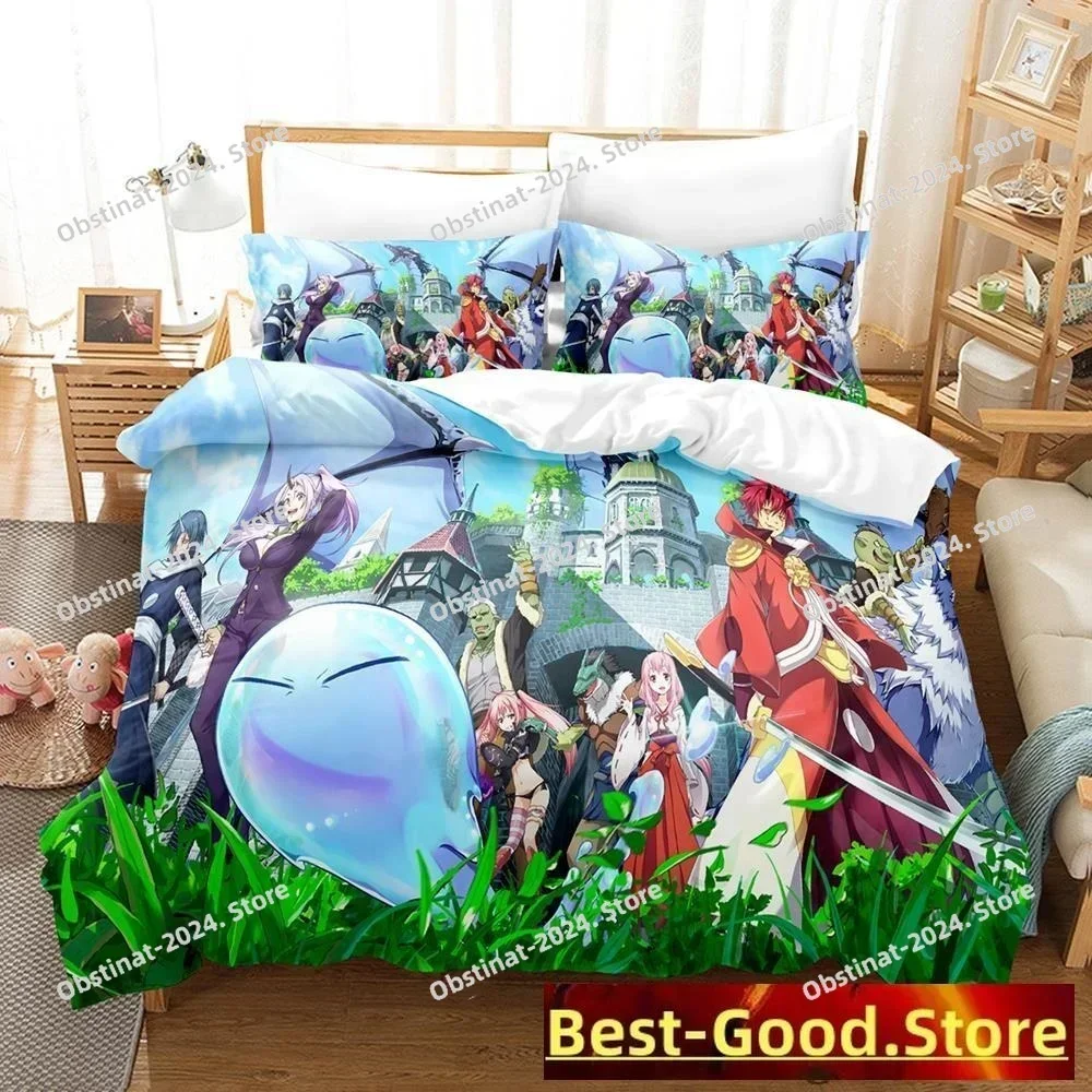 2023 Rimuru Tempest Bedding Set Single Twin Full Queen King Size Bed Set Adult Kid Bedroom Duvetcover Sets Anime Kawaii