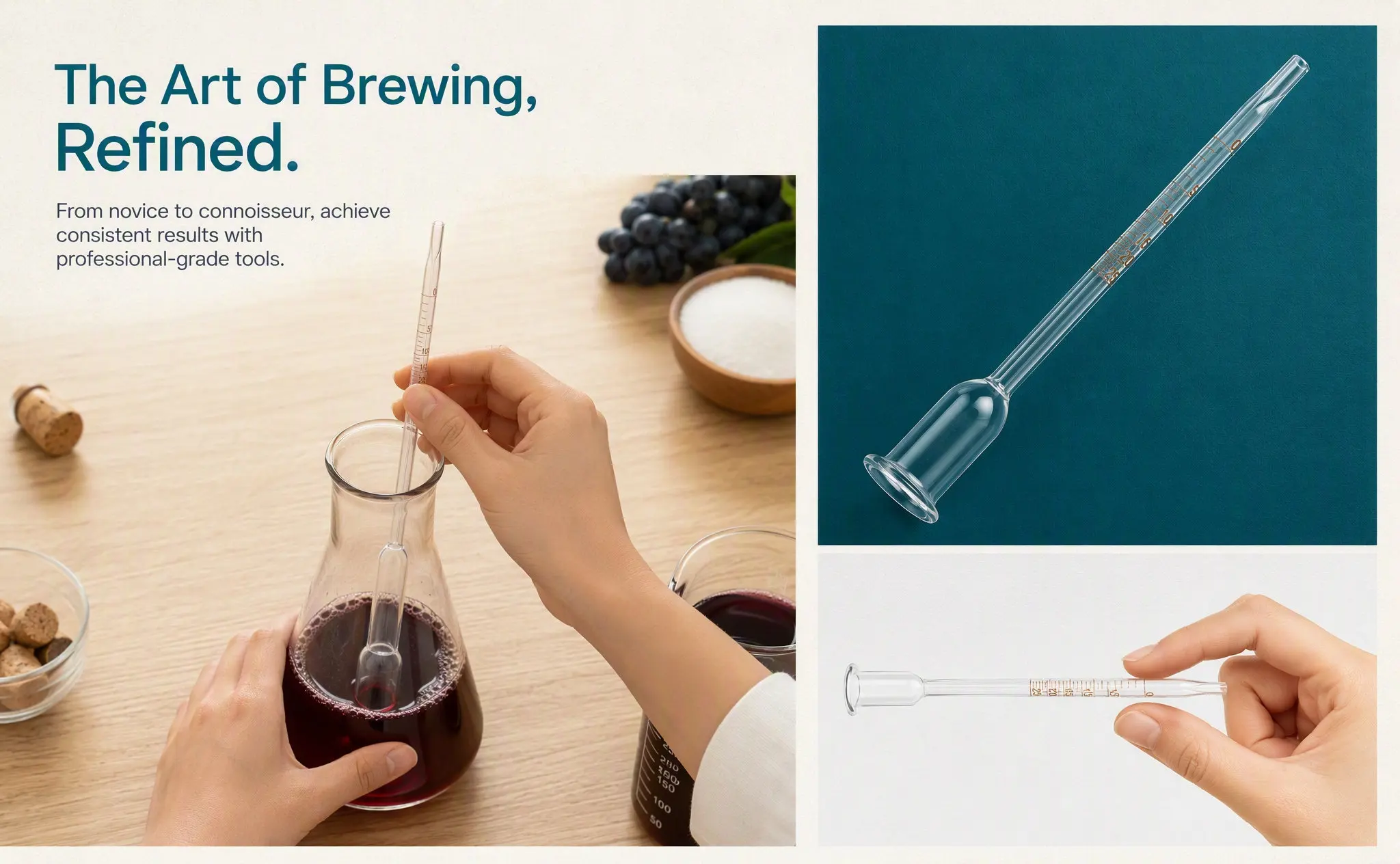 Alcohol Meter Glass Hydrometer Wine Tester Accurate Alcohol Tester Brewing Kit Distilling Supplies Wine Making Supplies
