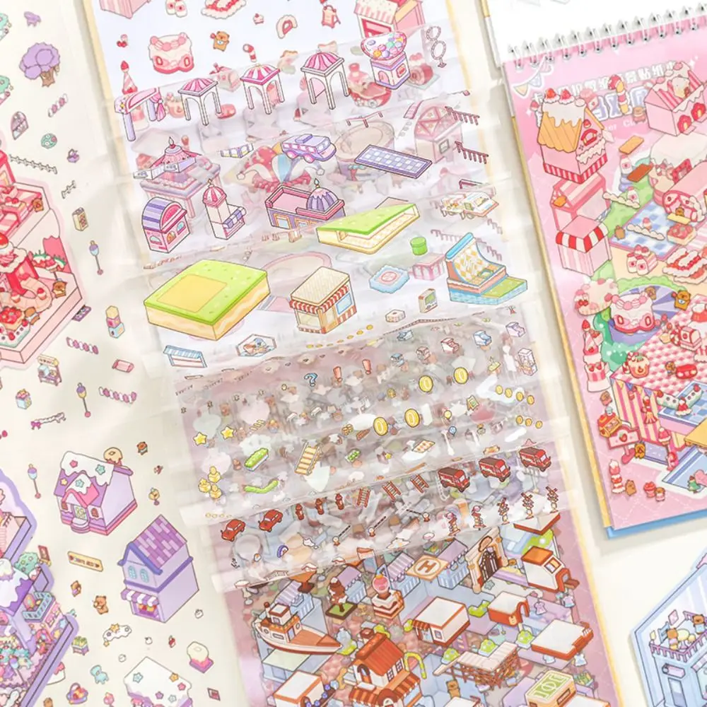 

Капибара миниатюрный пейзаж наклейка коллекция ПЭТ 6-в-1 3D пейзажная наклейка декомпрессия мультфильм DIY наклейка сцены кабины