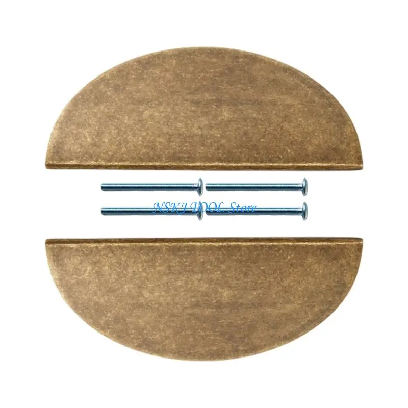 L8RC Antique Bronze Cupboard Hardware Semi Circular Pulls Metal Drawer Handles Set