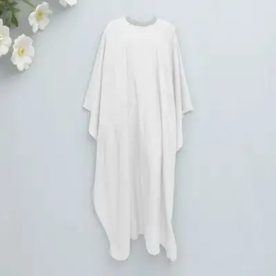 

Hair Cutting Cape Salon Barber Styling Large Size White Fabric Collar Closure Hairdresser Supplies Avoid Clothes Dirty